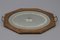 Octagonal Wood Serving Tray with Oval Etched Mirror Base 10