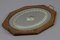 Octagonal Wood Serving Tray with Oval Etched Mirror Base 9