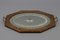 Octagonal Wood Serving Tray with Oval Etched Mirror Base 14
