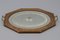 Octagonal Wood Serving Tray with Oval Etched Mirror Base 23