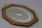 Octagonal Wood Serving Tray with Oval Etched Mirror Base 11