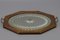 Octagonal Wood Serving Tray with Oval Etched Mirror Base 17