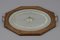 Octagonal Wood Serving Tray with Oval Etched Mirror Base 2