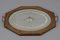 Octagonal Wood Serving Tray with Oval Etched Mirror Base, Image 2