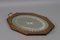 Octagonal Wood Serving Tray with Oval Etched Mirror Base 13