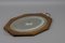 Octagonal Wood Serving Tray with Oval Etched Mirror Base 8