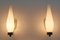 Mid-Century Modern Messing und Opalglas Wandlampen, 2er Set 6