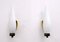 Mid-Century Modern Brass and Opal Glass Sconces in the Style of Stilnovo, Set of 2 3