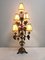 Lámpara de iglesia de candelabro grande con flores, uvas, hojas de parra y mazorcas de maíz, década de 1800, Imagen 11