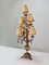 Große Kandelaber Kirchenlampe mit Blumen, Weintrauben, Weinblättern und Maiskolben, 1800er 1