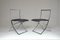 Italian Chrome Folding Chairs by Marcello Cuneo, 1970s, Set of 2 4