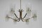 Brass and Glass Chandelier in Lyfa Style, Denmark, 1970s 10