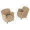 Fauteuils Mid-Century Scandinaves en Peau de Mouton, Set de 2 1