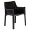 Cab Black Leather Carver Dining Chair by Mario Bellini for Cassina 1