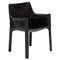 Cab Black Leather Carver Dining Chair by Mario Bellini for Cassina, Image 1