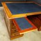 Antique Double Desk with Blue Leather Insert 14