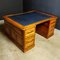 Antique Double Desk with Blue Leather Insert 1