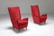 Mid-Century Italian Red Armchairs by Gio Ponti, 1950s, Set of 2 3