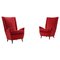 Mid-Century Italian Red Armchairs by Gio Ponti, 1950s, Set of 2 1