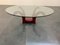 Mahogany Circular Coffee Table with Crystal, 1970s, Image 3