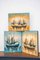 Boat on Water, 2000s, Acrylic on Canvas, Set of 3 3