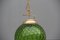 Grüne kugelförmige Hängelampe aus Muranoglas von Venini, 1950er 9