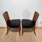 Czech H214 Chairs in Walnut & Faux Leather by J. Halabala, 1930s, Set of 2, Image 9