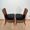 Set of Czech H214 Chairs in Walnut & Faux Leather by J. Halabala, 1930s 9