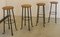 Vintage Brutalist Stools, Set of 4 1