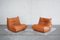 Togo Chair in Cognac Leather by Michel Ducaroy for Ligne Roset, 1980s 1