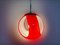 Lámpara colgante era espacial vintage en rojo, Imagen 5