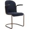 Vintage Copper 413R Side Chair in Blue Corduroy Fabric by Willem H. Gispen, Image 1