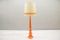 Lámpara de pie vintage grande de cerámica naranja, años 60, Imagen 1