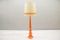 Vintage Large Floor Lamp in Orange Ceramic, 1960s 1