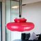 Large Mid-Century Italian Modern Red Acrylic Pull Down Hanging Lamp, 1960s 2