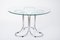 Vintage Glass Dining Table with Chromed Metal Base 4