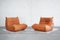 Fauteuil Togo en Cuir Cognac par Michel Ducaroy pour Ligne Roset, 1980s 2