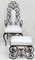 Iron Armchairs with Footstools, 1940s, Set of 4 3