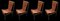 Mid-Century Modern Italian Cognac Leather and Dark Beech Dining Chairs by Ilmari Tapiovaara for La Permanente Mobili Cantù, Set of 4 14