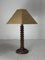 French Modernist Turned Wood Table Lamp in the style of Charles Dudouyt, 1940s, Image 1