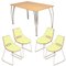 Italian Modern Set with Table by Piero Lissoni & 4 Connubia Chairs from Calligaris, Set of 5 1