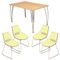 Italian Modern Set with Table by Piero Lissoni & 4 Connubia Chairs from Calligaris, Set of 5, Image 1