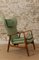 Fauteuil Mid-Century en Bois Courbé Vert 2