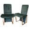 Mid-Century Green Upholstery & Brass Kazuki Chairs by Kazuhide Takahama, Set of 2 1