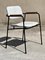Metal Armchair in Oak and Imitation White Leather, 1950 2