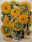 Percival Pernet, Bouquet de tournesols, Guazzo su carta, Incorniciato, Immagine 1