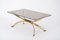 Golden Italian Coffee Table with Smoked Glass Top, 1970s 2