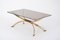 Golden Italian Coffee Table with Smoked Glass Top, 1970s, Image 2