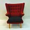 Fauteuil à Oreilles Rouge Scandinave, 1950s 2