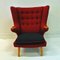 Scandinavian Red Wingback Armchair, 1950s, Image 2